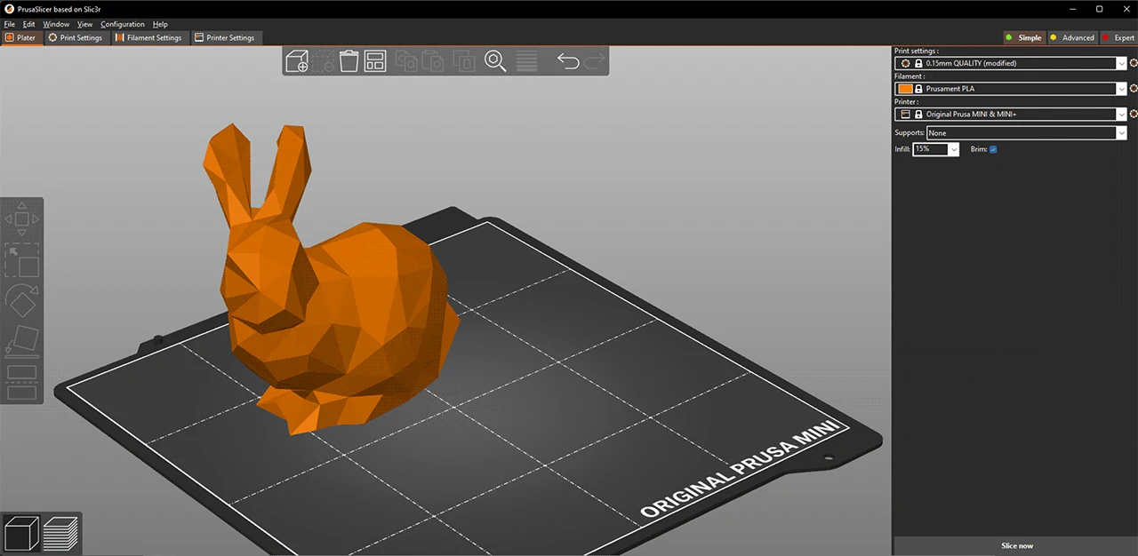 Prusa Slicer 3D software interface screenshot